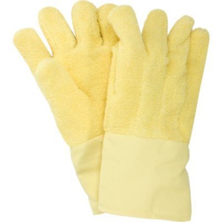 NATIONAL SAFETY APPAREL CutGuard 14inL Kevlar Terrycloth Gloves, Yellow, Large,  G51KTLW00214